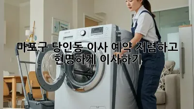 마포구 당인동 이사 예약: 저렴하고 현명하게 이사하기